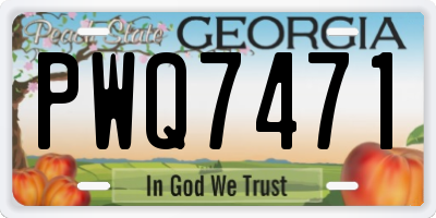 GA license plate PWQ7471