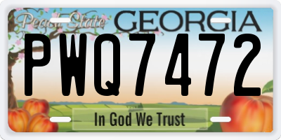 GA license plate PWQ7472
