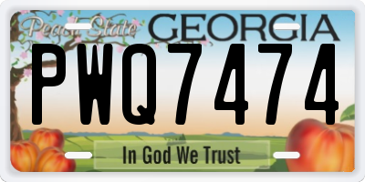 GA license plate PWQ7474