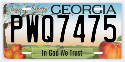 GA license plate PWQ7475