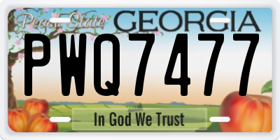 GA license plate PWQ7477