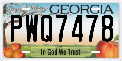 GA license plate PWQ7478