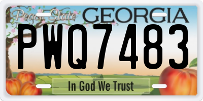 GA license plate PWQ7483