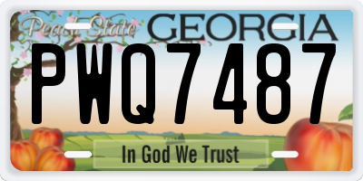 GA license plate PWQ7487