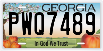 GA license plate PWQ7489