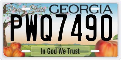 GA license plate PWQ7490