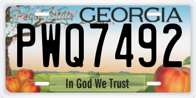 GA license plate PWQ7492