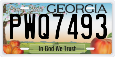 GA license plate PWQ7493