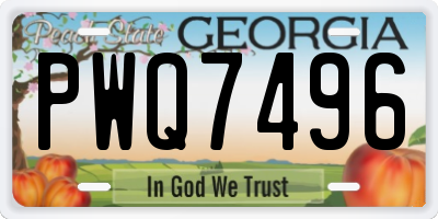 GA license plate PWQ7496