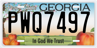 GA license plate PWQ7497