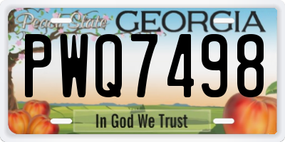 GA license plate PWQ7498