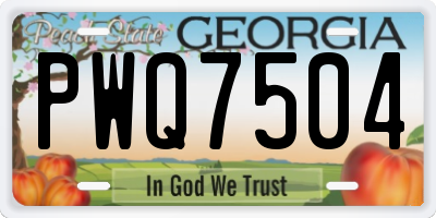 GA license plate PWQ7504