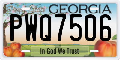 GA license plate PWQ7506