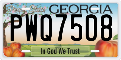 GA license plate PWQ7508