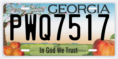 GA license plate PWQ7517