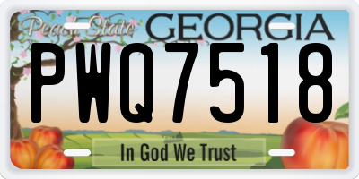 GA license plate PWQ7518