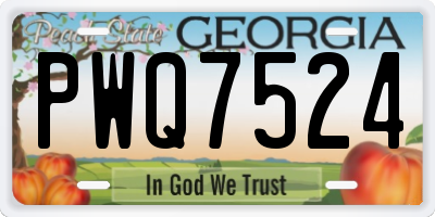 GA license plate PWQ7524