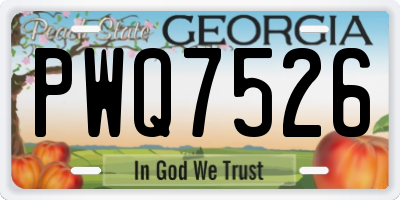 GA license plate PWQ7526