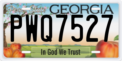 GA license plate PWQ7527
