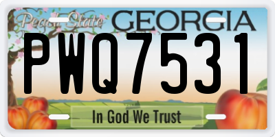 GA license plate PWQ7531