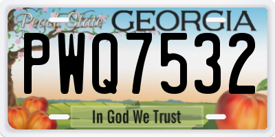 GA license plate PWQ7532
