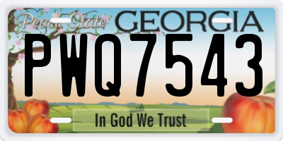 GA license plate PWQ7543