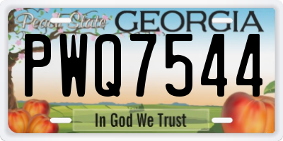 GA license plate PWQ7544