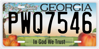 GA license plate PWQ7546