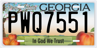 GA license plate PWQ7551