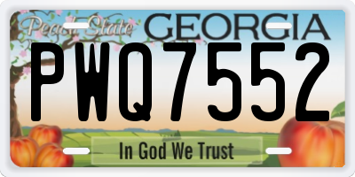 GA license plate PWQ7552