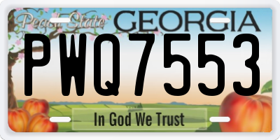 GA license plate PWQ7553
