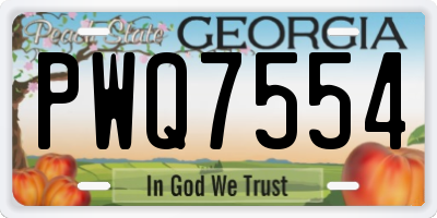 GA license plate PWQ7554