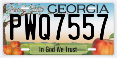 GA license plate PWQ7557