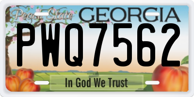 GA license plate PWQ7562