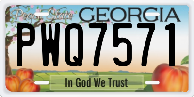 GA license plate PWQ7571