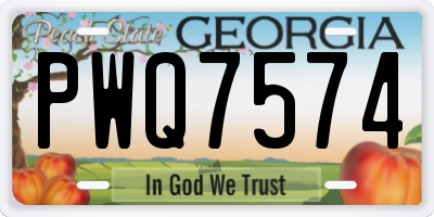 GA license plate PWQ7574