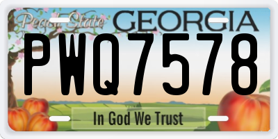 GA license plate PWQ7578
