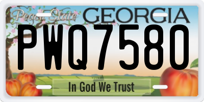 GA license plate PWQ7580