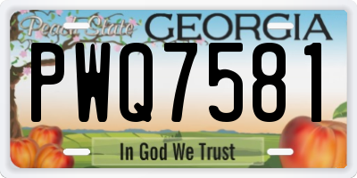 GA license plate PWQ7581