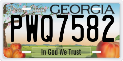 GA license plate PWQ7582