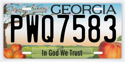 GA license plate PWQ7583