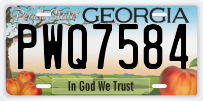 GA license plate PWQ7584