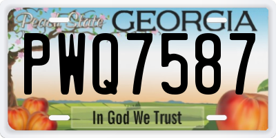 GA license plate PWQ7587