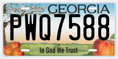 GA license plate PWQ7588