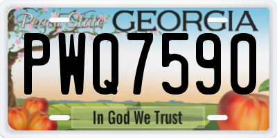 GA license plate PWQ7590