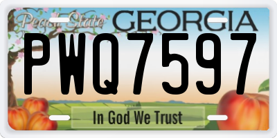 GA license plate PWQ7597