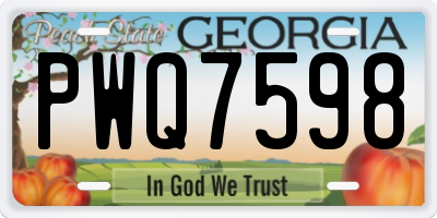 GA license plate PWQ7598
