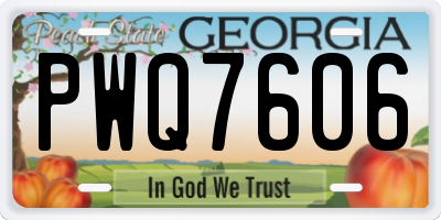 GA license plate PWQ7606