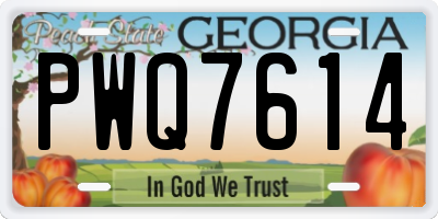 GA license plate PWQ7614