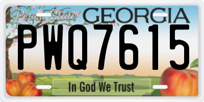 GA license plate PWQ7615